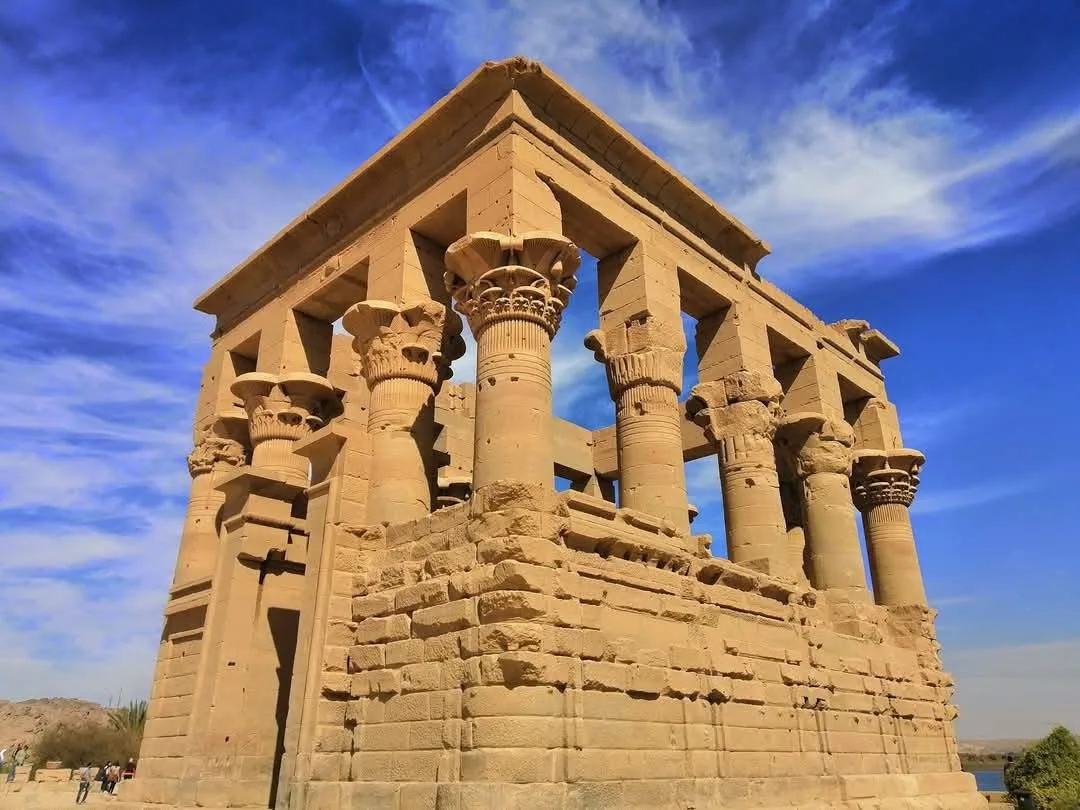 The island Temple of Philae rising from the Nile near Aswan