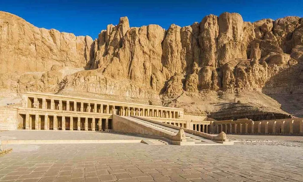 The terraced Mortuary Temple of Hatshepsut at Deir el-Bahri on the Luxor West Bank